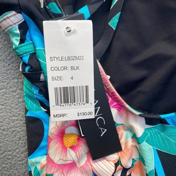 La Blanca Women's Multi Strap Cross Back One Piece Swimsuit Size 4,Beach,NEW - Picture 5 of 13